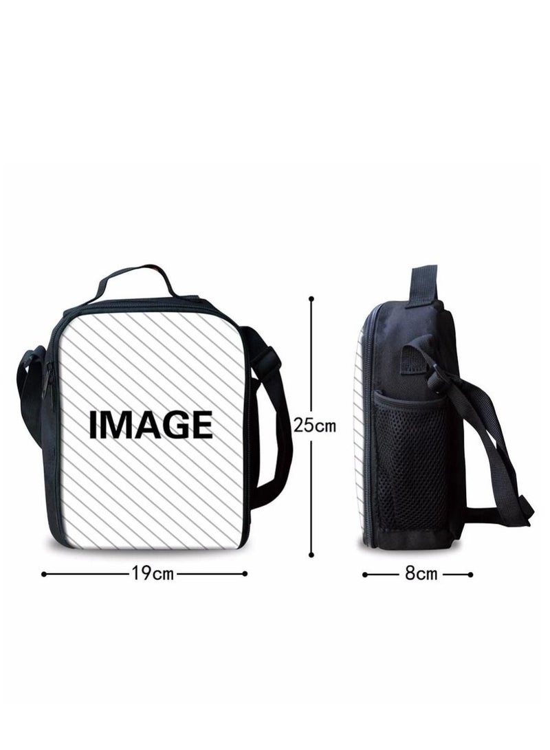 3 Piece Stitch 3D Print Insulated Lunch Backpack Set School Bag For Kids Multicolour - Image 4