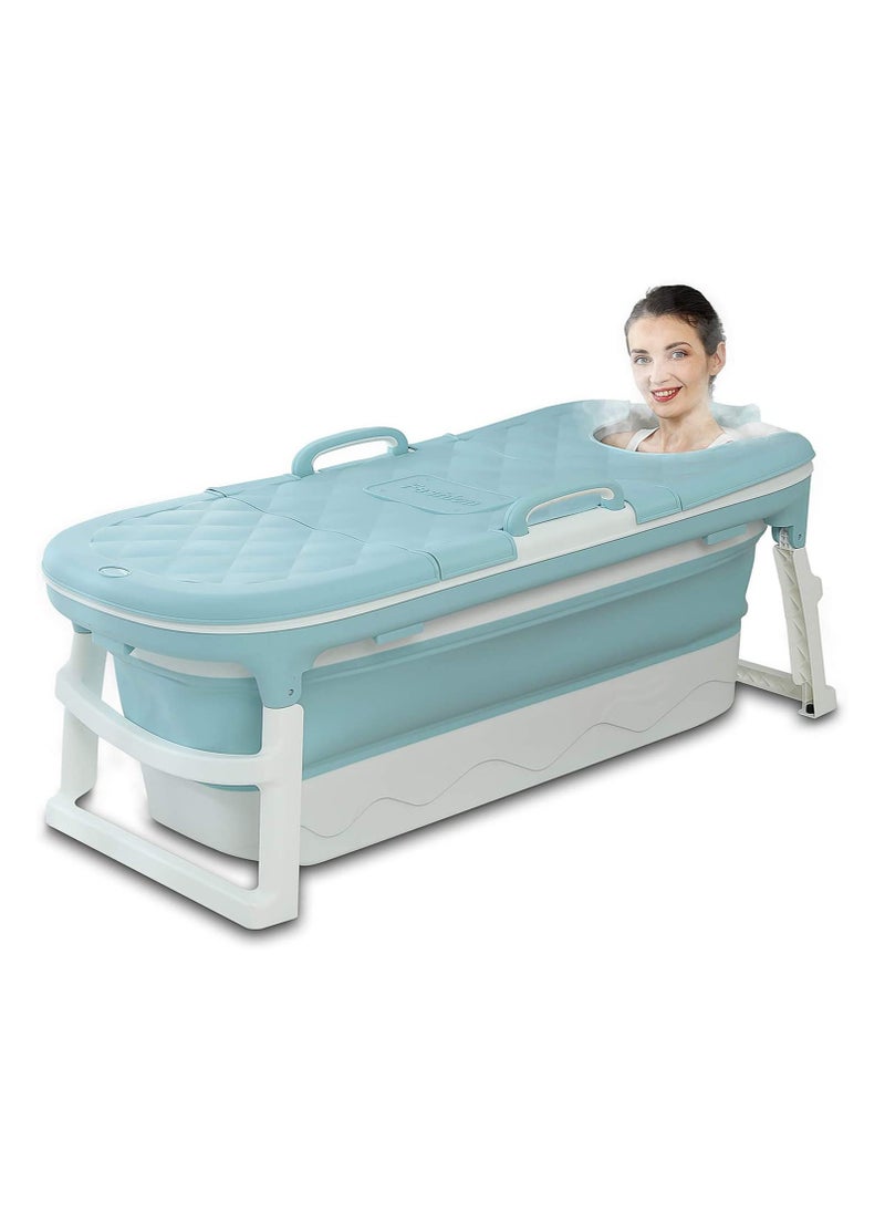 DubaiGallery - Portable Bathtub, Large Foldable Bathtub For Adult ChildrenToddlers, Freestanding Bathtubs Bath Tub With Lid Handle Drain Hose - Image 1