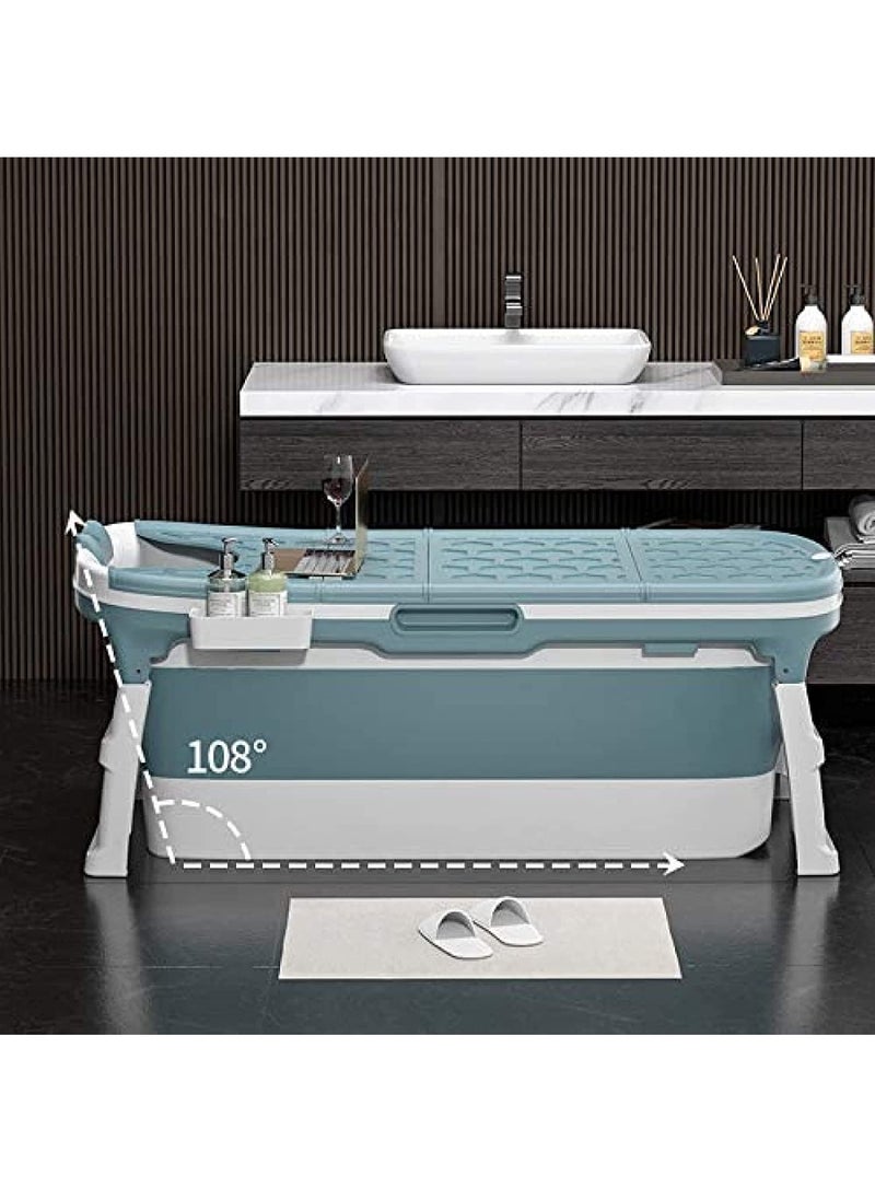 DubaiGallery - Portable Bathtub, Large Foldable Bathtub For Adult ChildrenToddlers, Freestanding Bathtubs Bath Tub With Lid Handle Drain Hose - Image 1