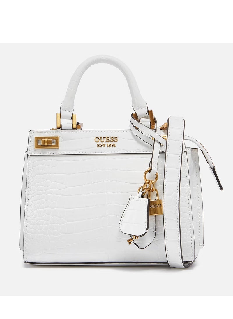 Guess Women's Katey Croc Mini Satchel - White - Image 1