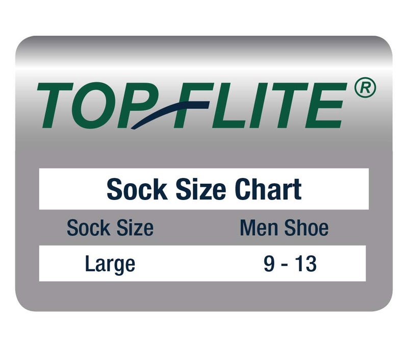 Top Flite Men's Diabetic Non-binding Cushion Ultra Dri Mid Calf 2 Pair Pack Socks, Black, Large - Image 2