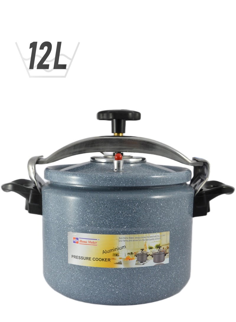 Homemaker 12Liters Ceramic Coating Aluminium Pressure Cooker With Induction Base - 28Cm - 12 Liter Capacity - Grey Grey - Image 1
