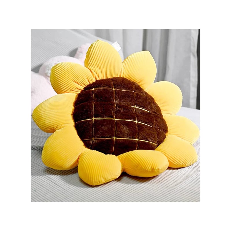 SOLARAE Sunflower Flower Plush Pillow, Soft and Comfortable Sunflower Smiley Cushion Colorful Sun Flower Plush for Home Bedroom Shop Restaurant Decor (True Sunflower) - Image 4
