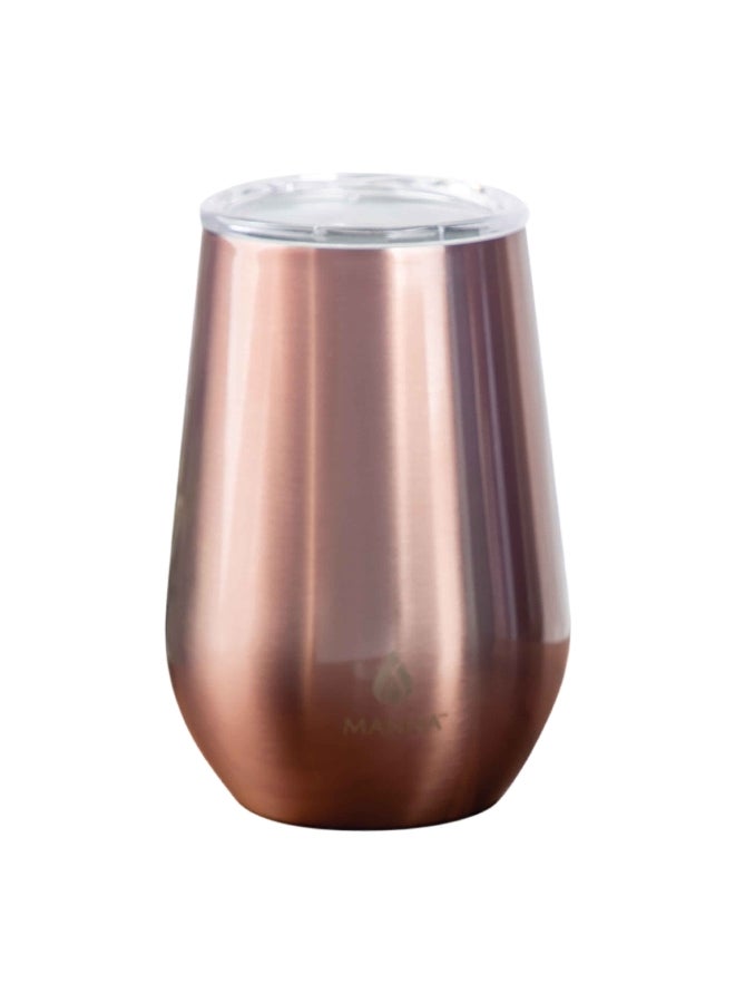 MANNA Stainless Steel Insulated Durable Tumbler with Sliding Lid Rose Gold 355 ml 