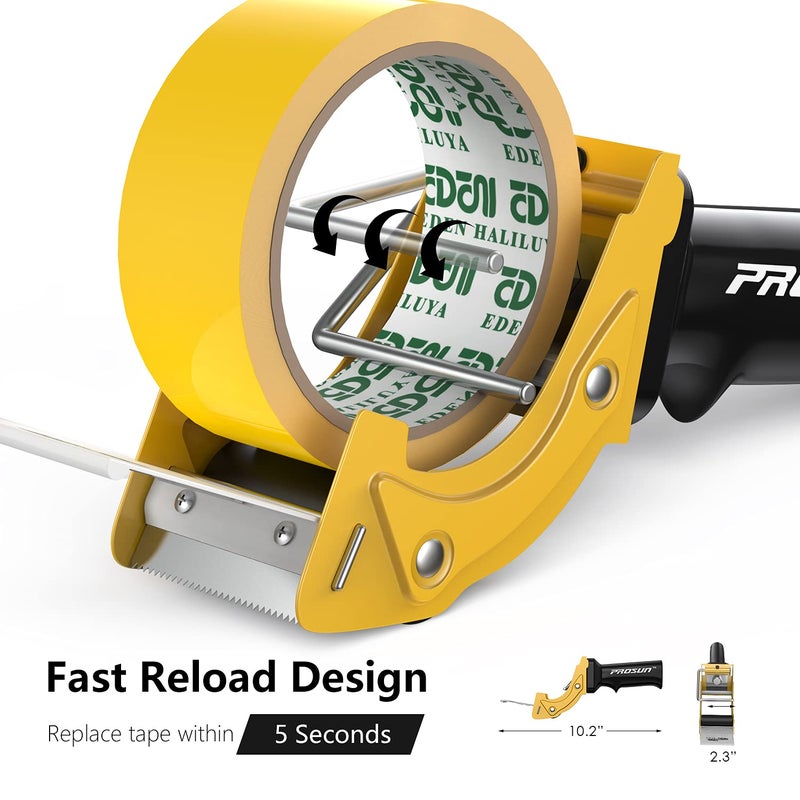 PROSUN Fast Reload 2 Inch Tape Gun Dispenser Packing Packaging Sealing Cutter TG01 (TG01-YLW) - Image 2