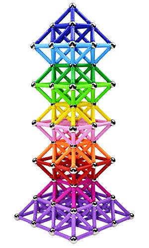 Beicarin 310 Pcs Magnetic Building Sticks Blocks Toys Magnet Educational Toys Magnetic Blocks Sticks Stacking Toys Set for Kids and Adult NonToxic Building Toy 3D Puzzle with Storage Bag - Image 1