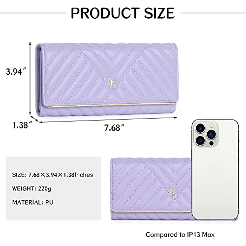 YOUBDM Wallet for Women RFID Blocking Large Capacity Trifold Ladies Wallet Leather Long Clutch Wallet Multi Card Organizer - Image 5