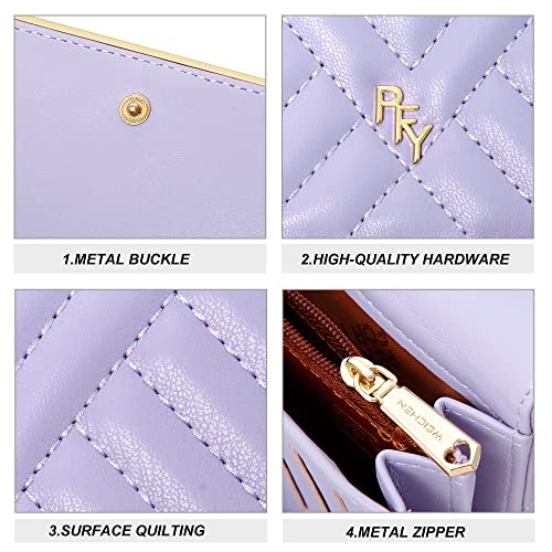 YOUBDM Wallet for Women RFID Blocking Large Capacity Trifold Ladies Wallet Leather Long Clutch Wallet Multi Card Organizer - Image 3