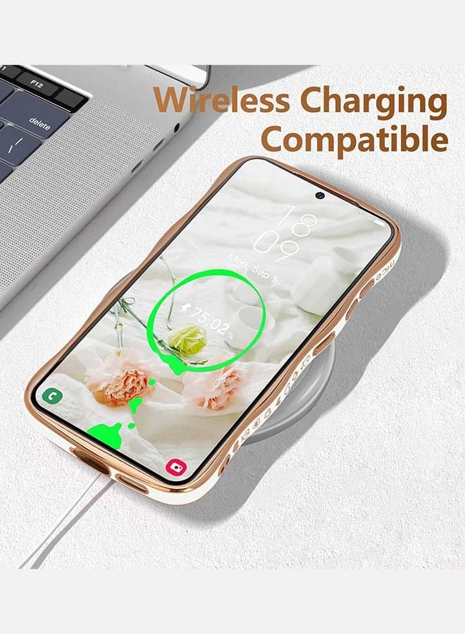 Samsung Galaxy S26 Case, Soft TPU Material, [Wireless Charging Compatible][Screen and Camera Protection][Luxury Electroplated Edge] Stylish Heart Design Drop Protection Cover for Samsung Galaxy S26 6.3 inch, White - Image 4