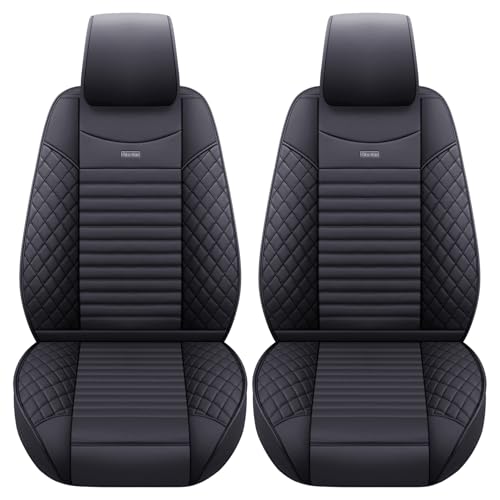 Aierxuan 2 Front Seat Covers for 2009-2025 Ford F150 Truck Seat Covers Waterproof Leather Seat Protectors Custom Fit for 2017-2025 F250 F350 F450(2 PCS Front, Black) - Image 1