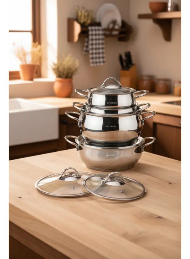 Bernardo Induction Base 8-Piece Cookware Set (Made in Turkey) - Image 2