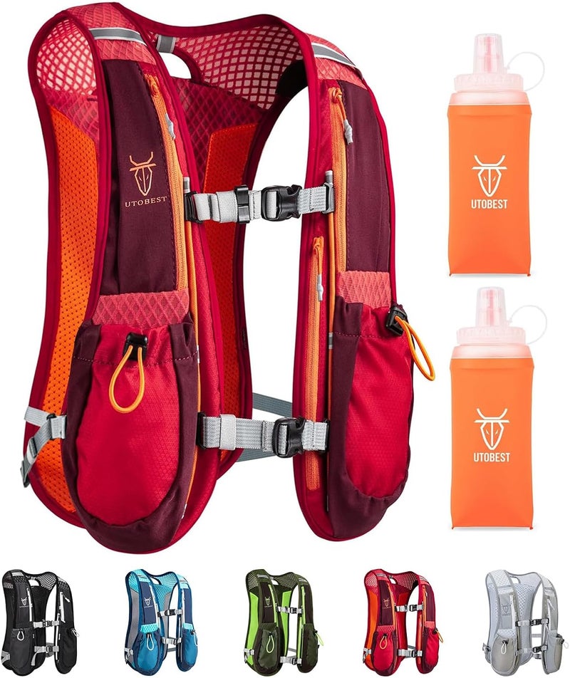 UTOBEST Running Vest, 5L Hydration Vest Lightweight, Breathable and Sweatproof Running Backpack, Adjustable Running Hydration Vest for Trail Running Marathon Race Jogging Cycling - Image 1