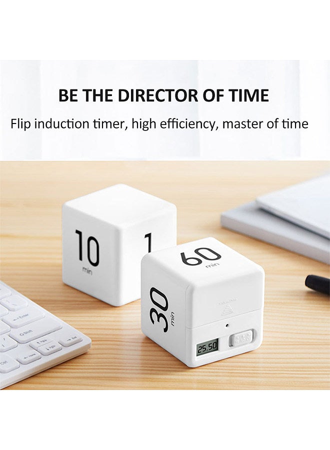 Cube Timers Time Management and Countdown Settings with Gravity Sensor Flip Timer 2.6 Inch Kids Timer 15-20-30-60 Minutes for Studying Cooking Reading Exercise  - Image 4