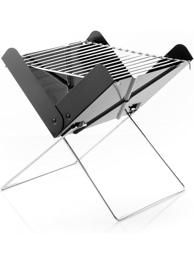 شواية فحم صغيرة محمولة قابلة للطي – ستانلس ستيل متين وقوي للشواء الخارجي بتصميم سهل الحمل والتنظيف – مقاس 31×26×30 سم – أسود - Image 1