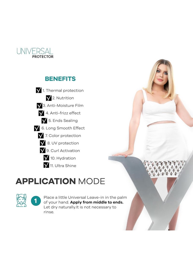 Ybera Paris Leave-in Universal, Thermal and Color Protection, Anti-Frizz Effect, Seals Cuticle and Tips, Anti-Moisture Film, UV Protection, Frizzy Control, Extends Straight Effect, 8.8 oz  - Image 3