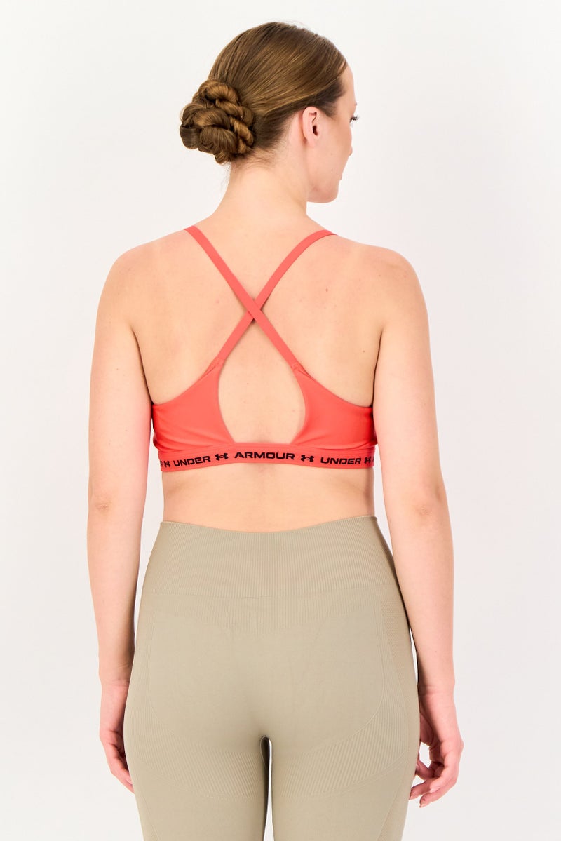 UNDER ARMOUR Women Padded Training Sport Bra, Tomato Red - Image 4