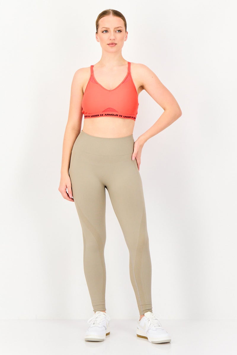 UNDER ARMOUR Women Padded Training Sport Bra, Tomato Red - Image 3