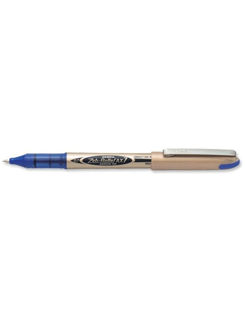 ZEBRA 10 Piece AX7 Liquid Blue Ink Roller Ball Pen 0.7mm  - Image 2