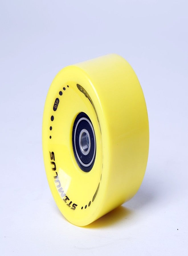 FREEDARE 70mm Longboard Wheels with ABEC-7 Bearings and Spacers(Yellow,Set of 4) - Image 3