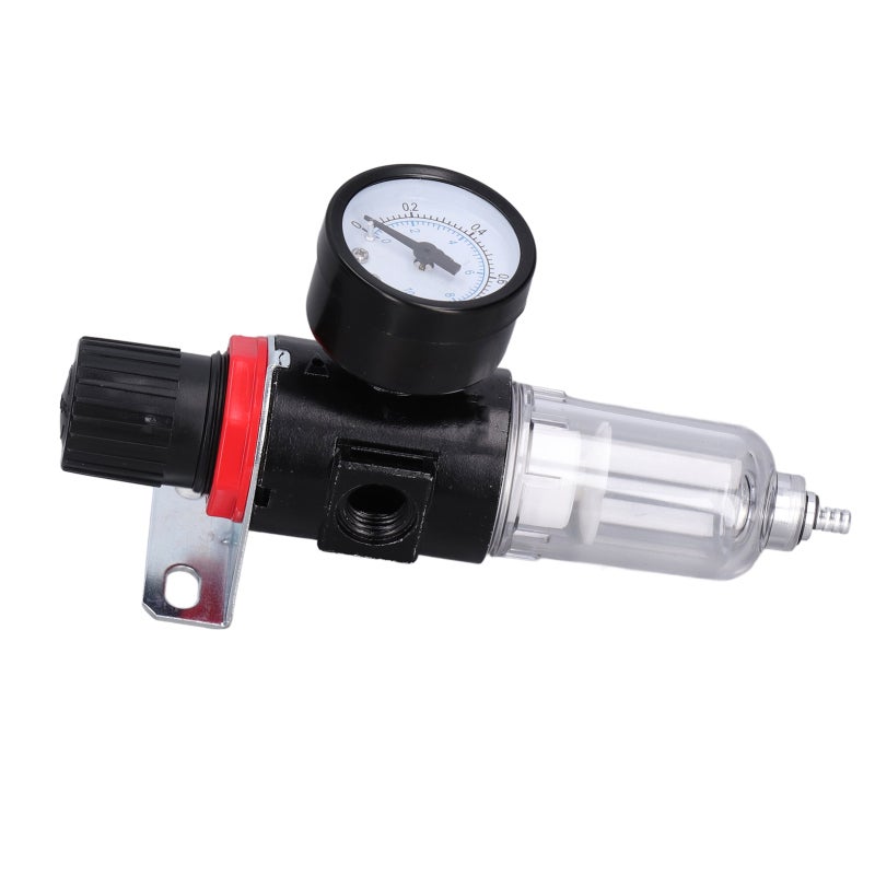 NANPU Oil Water Separator: G1/4 Thread, Aluminum Alloy+PC+ABS+Stainless Steel, Good Airtightness - Impact Resistant Cup Body, Pneumatic Filter Regulator for Compressed Air Pipe Maintenance - Image 2