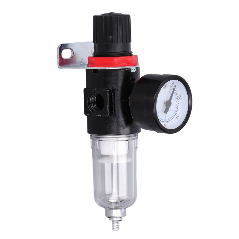 NANPU Oil Water Separator: G1/4 Thread, Aluminum Alloy+PC+ABS+Stainless Steel, Good Airtightness - Impact Resistant Cup Body, Pneumatic Filter Regulator for Compressed Air Pipe Maintenance - Image 1