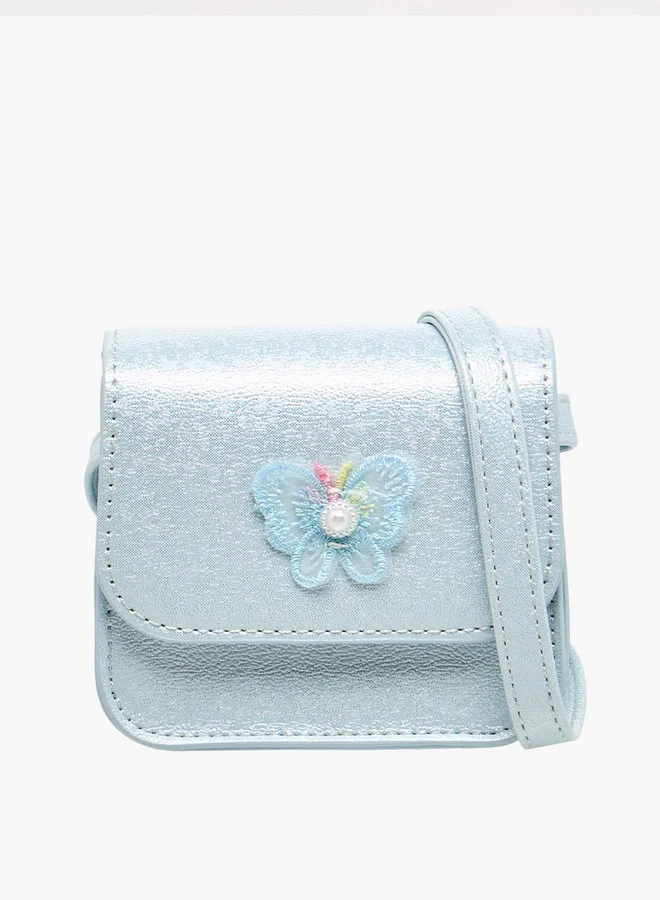 Flora Bella By Shoexpress Flora Bella Butterfly Applique Crossbody Bag with Chain Strap Ramadan Collection