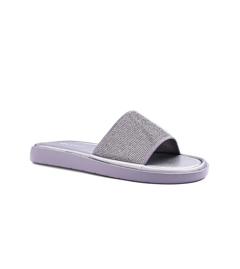 Womens flat wide platform slide sandals