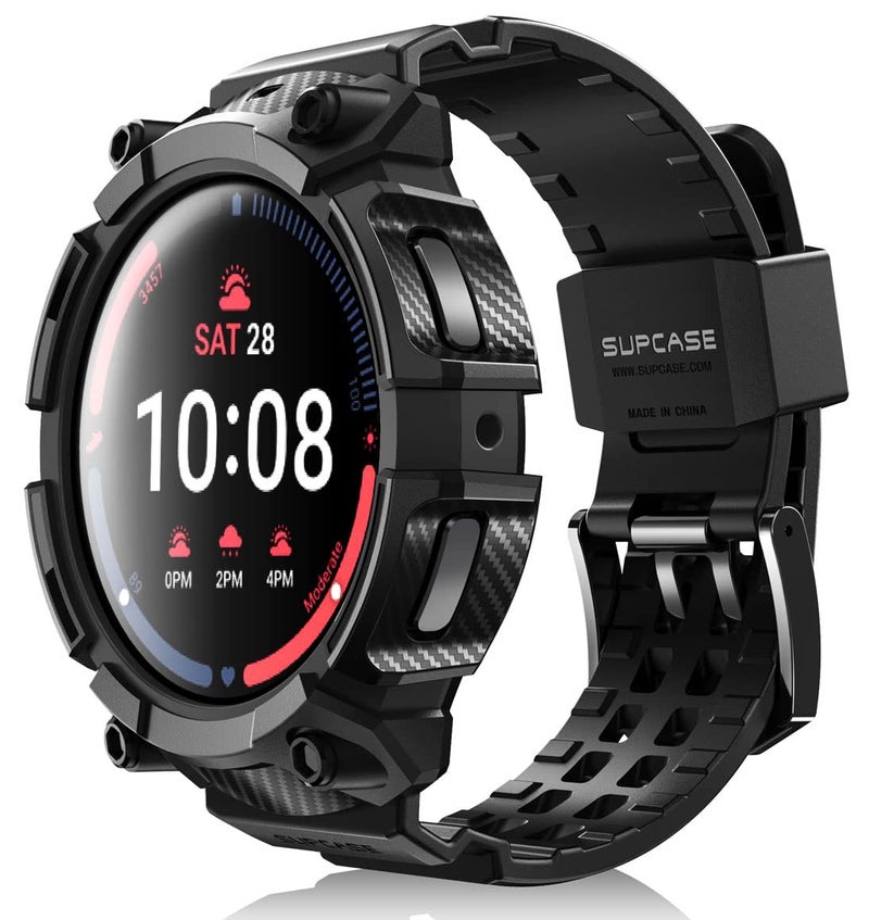 SUPCASE Unicorn Beetle Pro Series Rugged Protective Case with Strap Bands for 45-mm Galaxy Watch 5 Pro (2022), Black - Image 1