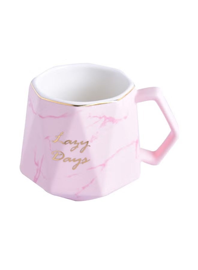 Beauenty Fashion Diamond Marble Cup Pink 8x8x9.5cm - Image 1
