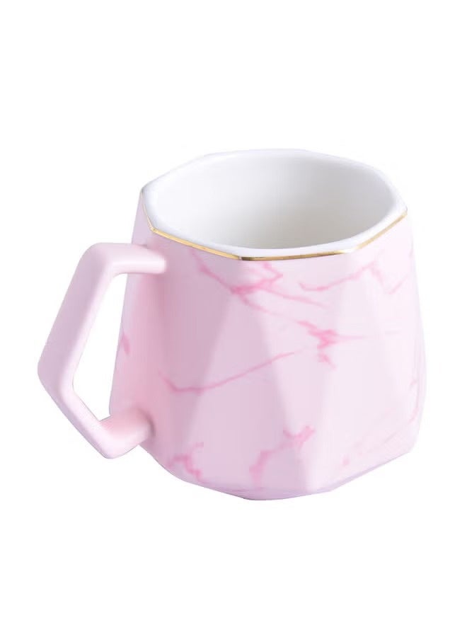 Beauenty Fashion Diamond Marble Cup Pink 8x8x9.5cm - Image 3