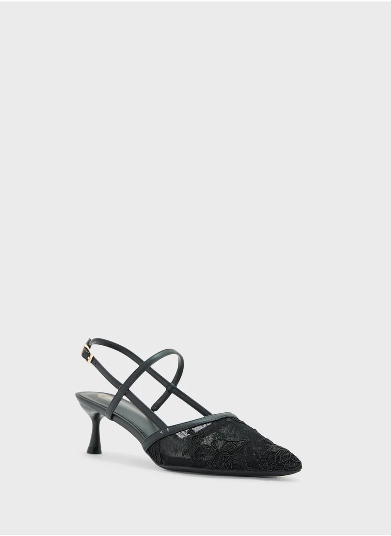 ELLA Lace Sling Back Pump