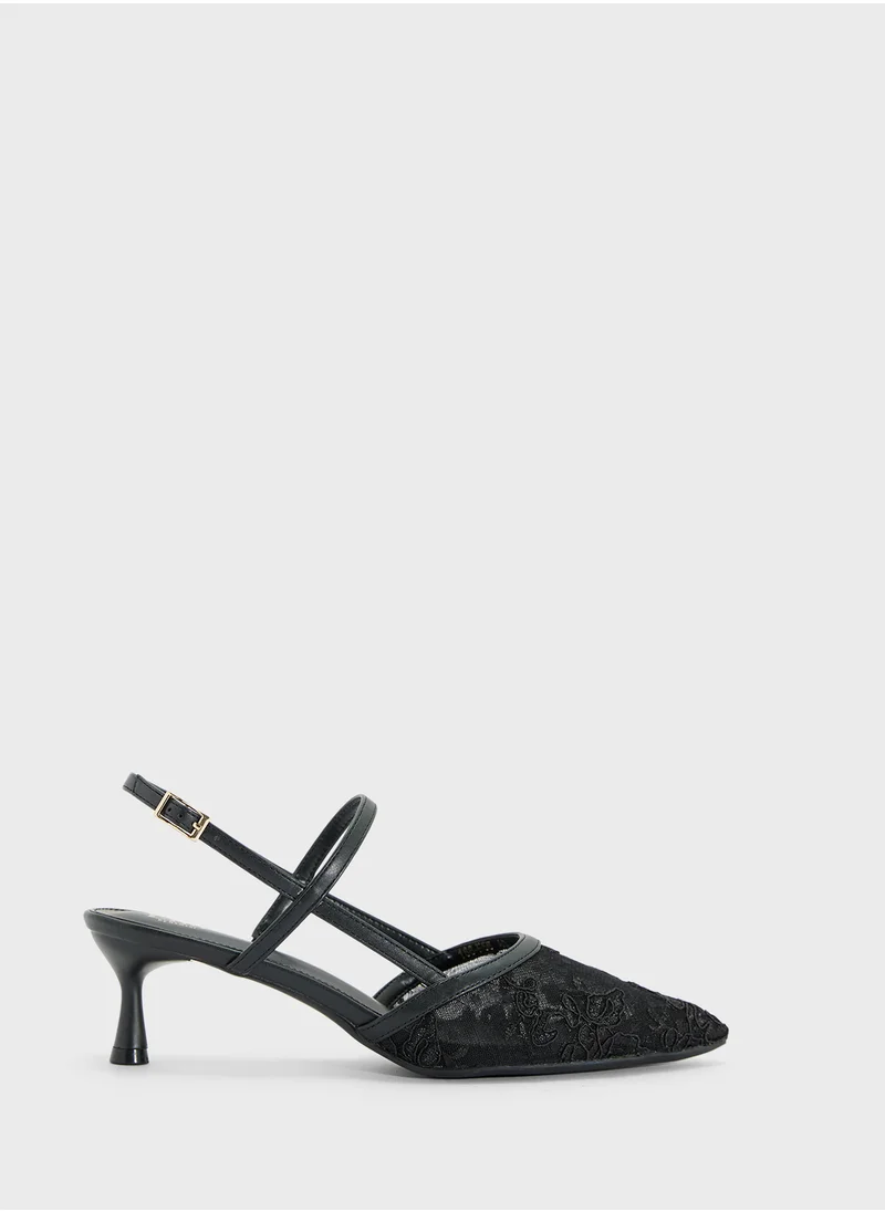 ELLA Lace Sling Back Pump