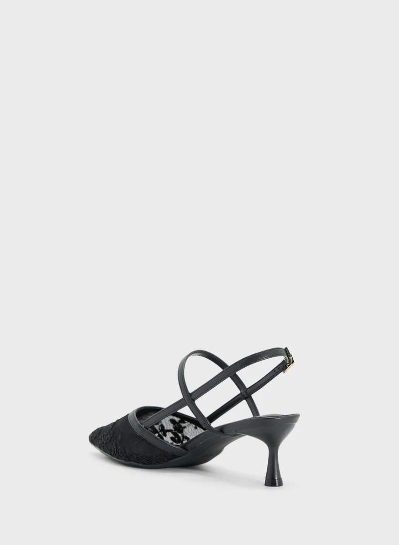 ELLA Lace Sling Back Pump