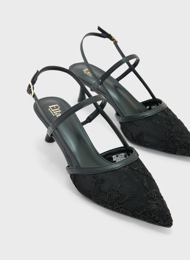 ايلا حذاء بكعب وسلسلة من الخلف - Image 4