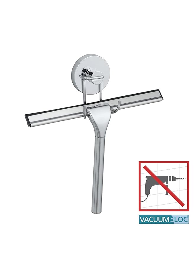 erorex Vacuum Loc Bathroom Squeegee Stainless Steel Multipurpose Wiper For Home Shower Bath Glass Window 25X16X2Cm Shiny Chrome - Image 2