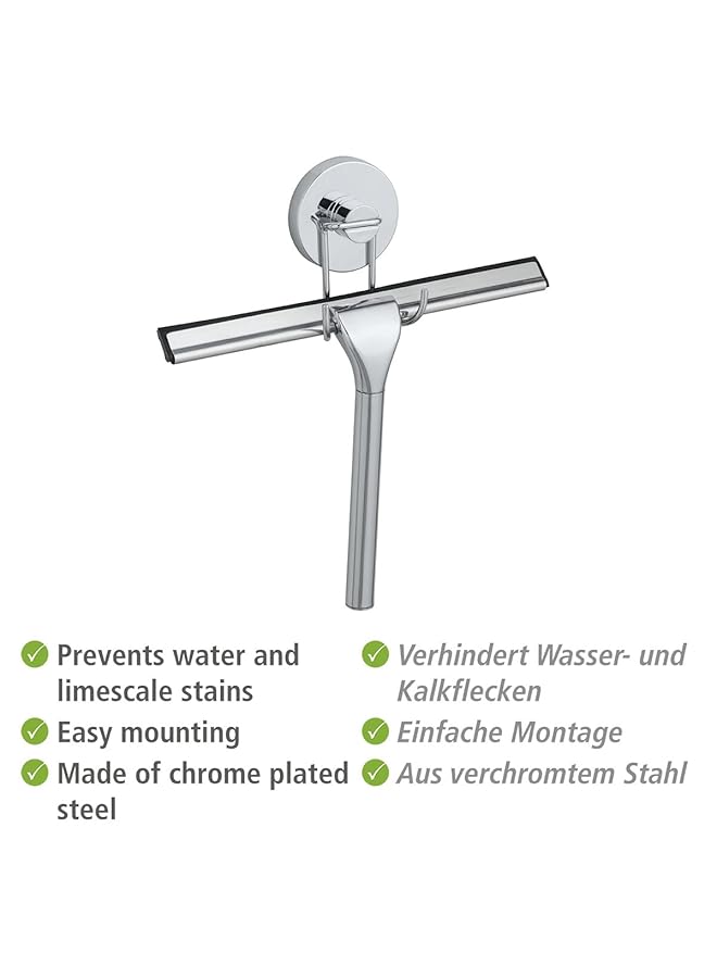 erorex Vacuum Loc Bathroom Squeegee Stainless Steel Multipurpose Wiper For Home Shower Bath Glass Window 25X16X2Cm Shiny Chrome - Image 3