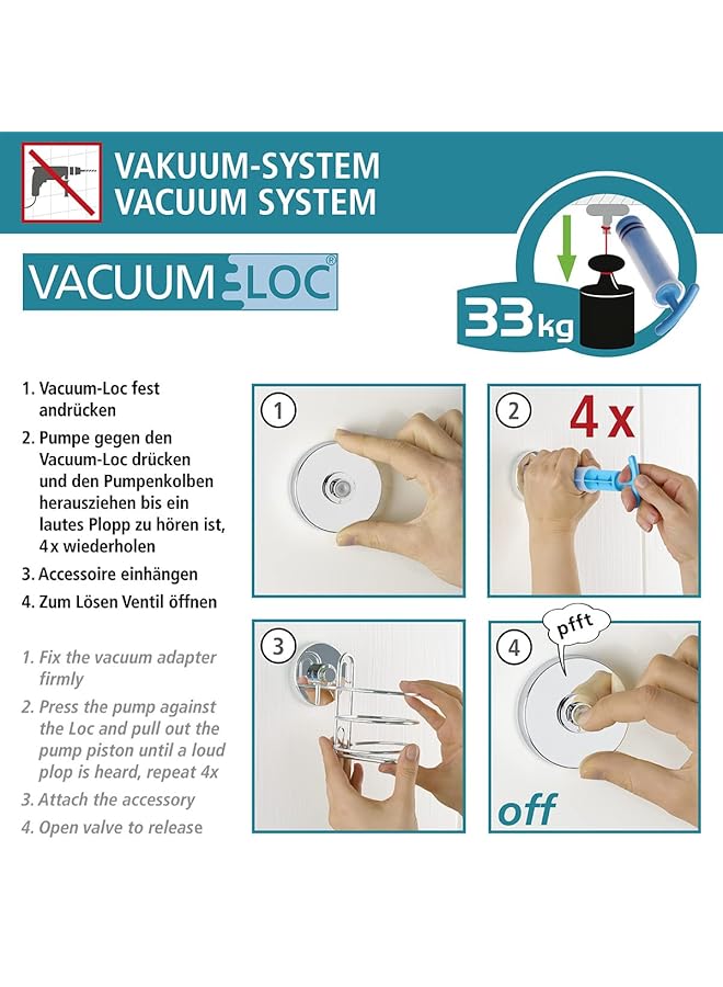 erorex Vacuum Loc Bathroom Squeegee Stainless Steel Multipurpose Wiper For Home Shower Bath Glass Window 25X16X2Cm Shiny Chrome - Image 5