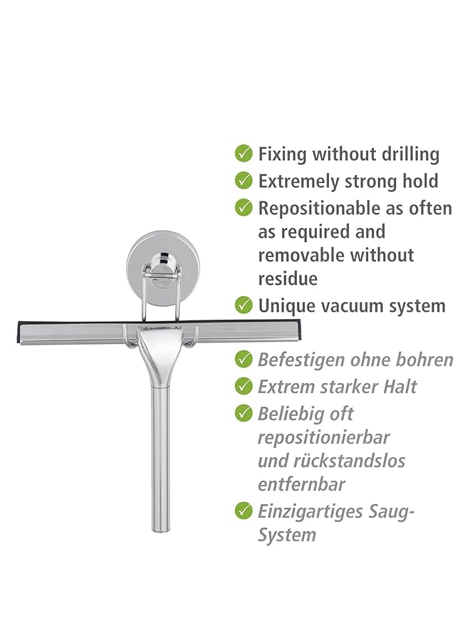 erorex Vacuum Loc Bathroom Squeegee Stainless Steel Multipurpose Wiper For Home Shower Bath Glass Window 25X16X2Cm Shiny Chrome - Image 4