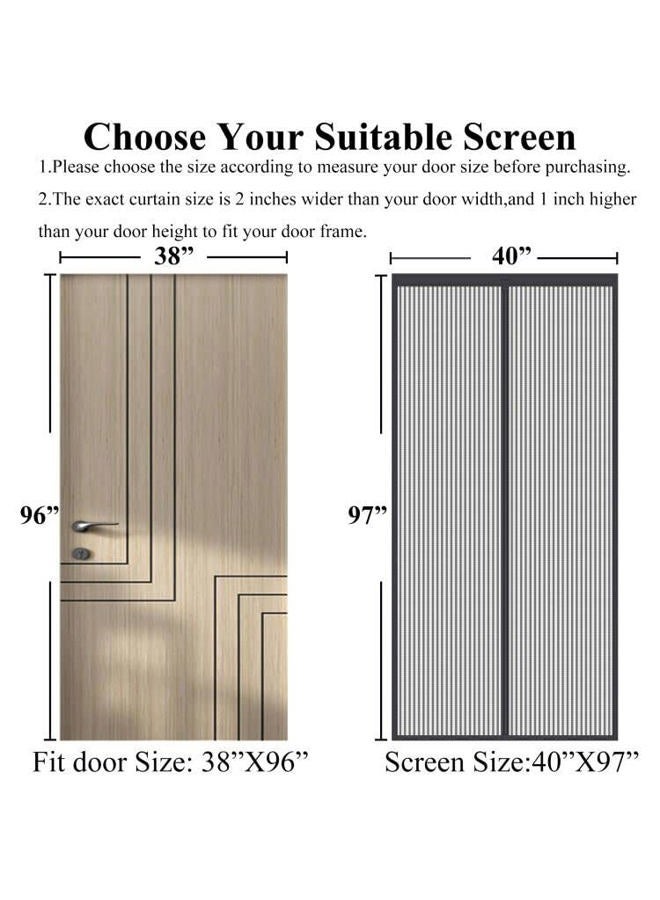 Mpmedo Magnetic Screen Door Upgraded-Model Full Strip Magnets,Reinforced Heavy Duty Mesh Screen Doors Magnets,Full Frame Seal Retractable Door Screen Magnetic Closure for Single Front Patio Sliding Door - Image 2