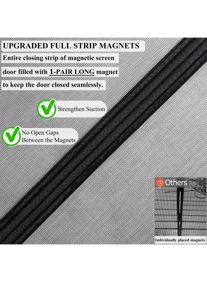 Mpmedo Magnetic Screen Door Upgraded-Model Full Strip Magnets,Reinforced Heavy Duty Mesh Screen Doors Magnets,Full Frame Seal Retractable Door Screen Magnetic Closure for Single Front Patio Sliding Door - Image 3