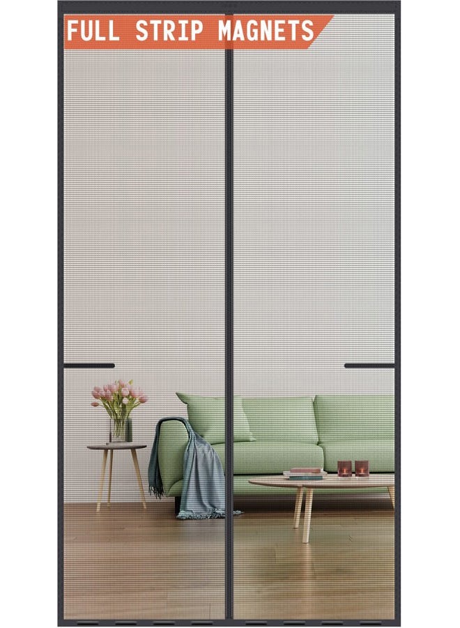 Mpmedo Magnetic Screen Door Upgraded-Model Full Strip Magnets,Reinforced Heavy Duty Mesh Screen Doors Magnets,Full Frame Seal Retractable Door Screen Magnetic Closure for Single Front Patio Sliding Door - Image 1