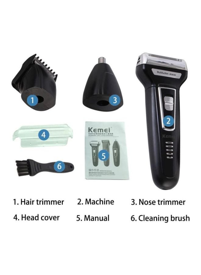 Kemei 3-In-1 Electric Hair Clipper Black/Silver/White - Image 5