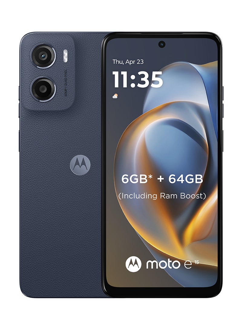 Motorola E15 4G Dual SIM Denim Blue 2GB RAM 64GB - Middle East Version - Image 1