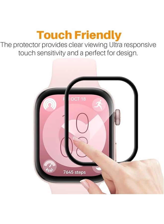 3 Pieces Compatible Screen Protector For Huawei Watch Fit4, 3D Screen Protector, Transparent Bubble-Free Protective Film For Huawei Watch Fit4 - Image 5