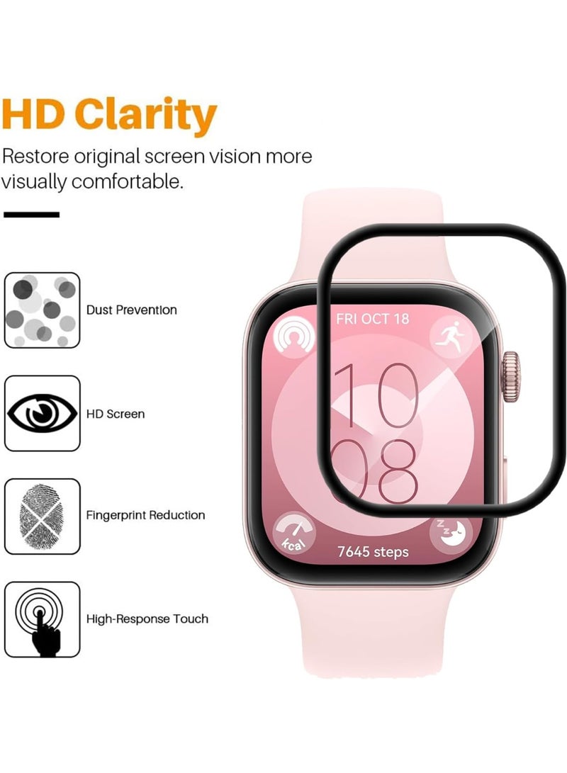 3 Pieces Compatible Screen Protector For Huawei Watch Fit4, 3D Screen Protector, Transparent Bubble-Free Protective Film For Huawei Watch Fit4 - Image 4