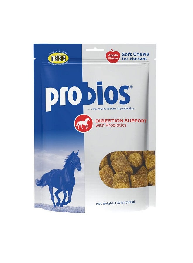 بروبيوس علكات لينة للخيول - علكات لينة بروبيوتيك للخيول، مستلزمات الخيول، دعم الهضم للخيول، بنكهة التفاح، 1.32 رطل (600 جرام) - Image 1