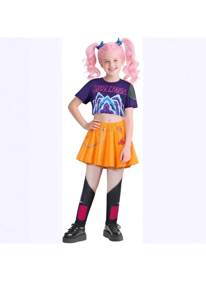 Huntrix Kpop Costume for Girls, Kids Cosplay Jumpsuit Set K-Pop Dance Performance Outfit