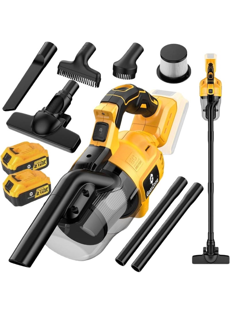 GearZone مكنسة لاسلكية 5 في 1 مع بطاريتين 21 فولت 4.0ah، منظف كهربائي محمول مع محرك قوي 800 واط، 46 CFM محمولة مع فلتر HEPA للأرضيات والسجاد والسيارة - Image 1