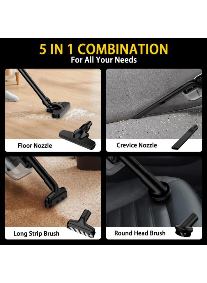 GearZone مكنسة لاسلكية 5 في 1 مع بطاريتين 21 فولت 4.0ah، منظف كهربائي محمول مع محرك قوي 800 واط، 46 CFM محمولة مع فلتر HEPA للأرضيات والسجاد والسيارة - Image 3