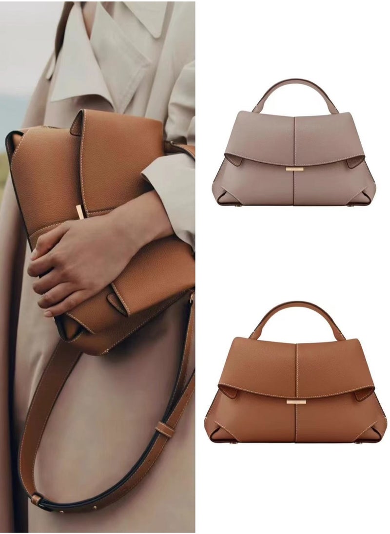 NIBEMINENT - polene genuine leather retro fashionable one-shoulder hand crossbody bag - Image 1